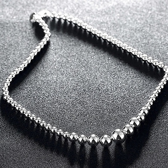 Beaded Ball Sterling Silver Necklace - Picture 6 of 8